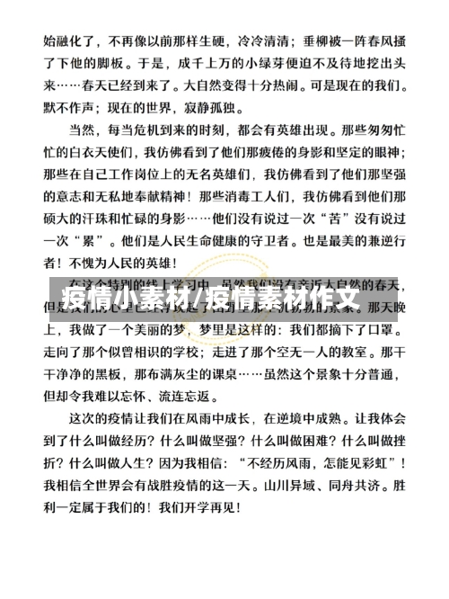 疫情小素材/疫情素材作文-第2张图片