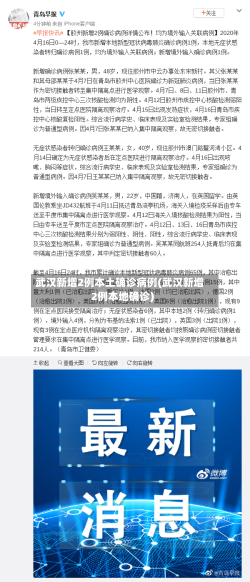 武汉新增2例本土确诊病例(武汉新增2例本地确诊)-第1张图片