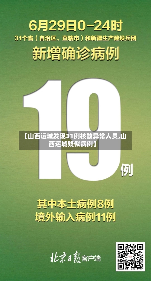【山西运城发现31例核酸异常人员,山西运城疑似病例】-第1张图片